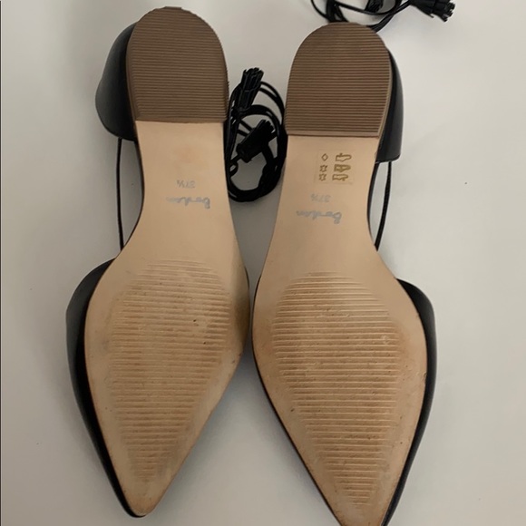 Boden Black Leather Tie-up Flats 37 1/2 w/tassels - Picture 4 of 4